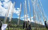 Prayer flags are constructed and raised in Bumthang.