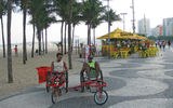 Tricycles are available for rental at Copacabana Beach.