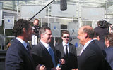 MGM Mirage Chairman and CEO Jim Murren, 2nd from left, visits with VIPs after press conference for the grand opening of Aria.