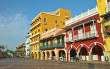 Houses in the Plaza de los Coches in Cartagena’s Old Town.