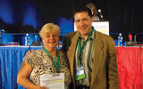 Among the prizewinners at the shows was Diane Monk of Deptford Travel Consultants, who won a stay at the Aria Resort and Casino in Las Vegas, courtesy of MGM Resorts. With her is Arnie Weissmann, Travel Weekly's editor in chief.