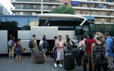 Boarding the bus to the cruise ship