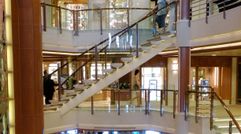 The Piazza, an atrium-style midship area with an espresso and pastry cafe, Internet area, wine bar and various entertainers throughout the day.