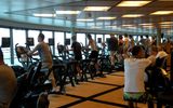 The ship’s fitness center was well-used on sea days. The machines show some wear and tear.