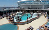 The pool deck on a sea day.