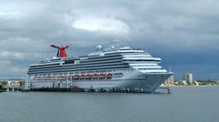 After three-and-a-half months out of service, 47,000 displaced guests and a $65 million in repairs and lost revenue, the Carnival Splendor returned to Long Beach in January to resume its seven night Mexico cruises. Photo by Peter Knego/www.maritimematters.com