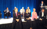 Host agency representatives joined the stage with consortia members to take audience questions. From left: Avoya's Scott Koepf, Cruise Planner's Vicky Garcia, Nexion's Jackie Friedman and CruiseOne and Cruise Inc.'s Dwain Wall. Photo by Johanna Jainchill