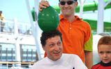 Without volunteering, Travel Weekly editor in chief Arnie Weissmann found himself a participant in Nickelodeon's Slime Time Live aboard the inaugural cruise of Norwegian Cruise Line Epic. Is the balloon filed with water or slime? Weissmann won't know until after his attempt to makes his way through a 36-word tongue-twister.