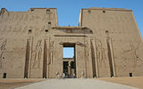 A smattering of tourists at the Temple of Edfu.