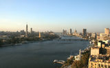 The sun setting over the Nile River in Cairo, where business seemed headed back to normal.