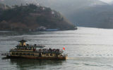 A local ferry crosses the Yangtze at Wushan, China.