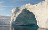 An up-close view of an iceberg on a Polar Cirkel boat ride.