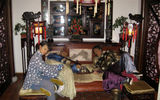 A diorama depicting a 19th century Chinese opium den, at the Shanghai Municipal History Museum.