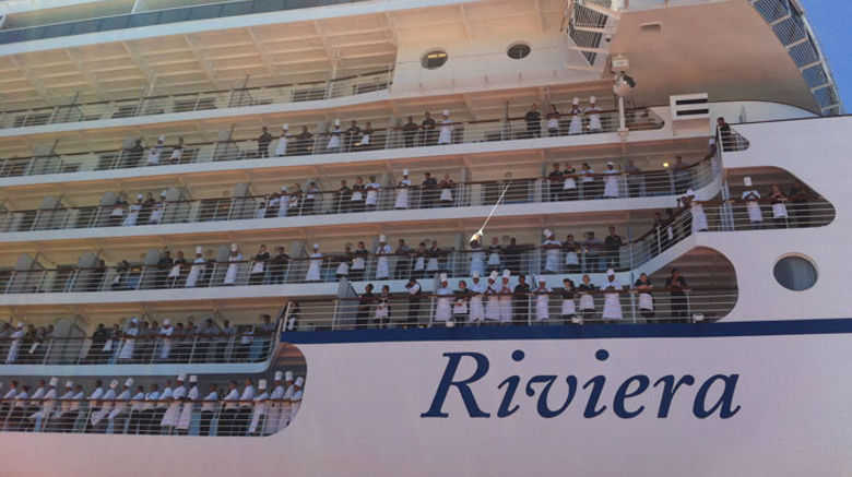 Cruise Editor Donna Tunney sailed on the christening cruise of Oceania Cruises' new Riviera from Monaco to Barcelona, where a gala naming ceremony was held May 11, 2012. The 1,250-passenger Riviera is a sister ship to the Marina, which launched in early 2011. Photos by Donna Tunney; posted May 16, 2012