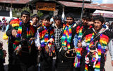 By coincidence, a group of colorfully dressed pilgrims were also gathering outside the Cuzco market to begin a trek into the mountains.