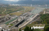 The five-level ship lock at the Three Gorges Dam.