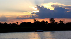 Travel Weekly Editor in Chief Arnie Weissmann recently joined a jungle cruise offered by G Adventures on the Peruvian Amazon aboard the Queen Violetta, a riverboat leased by the operator earlier this year. Pictured here, a sunset over the Amazon. TW photos by Arnie Weissmann