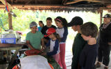 The children on the trip helped prepare lunch at a local village.