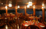 The dining room onboard La Amatista.
