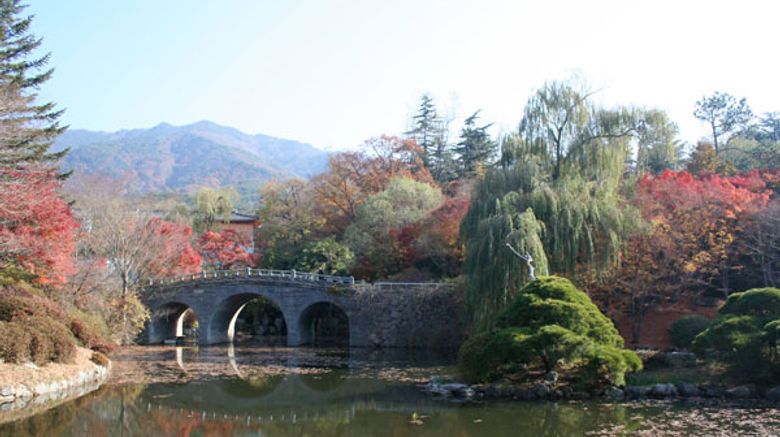 The Bulguska Temple grounds in Gyeongju, Korea.