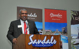 Gary Sadler, Sandals' senior vice president of sales for North America, spoke during a Sandals-hosted lunch.