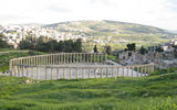 Jerash's Roman-era market forum is unique in its oval-shaped formation.