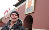 Mao and me: At the world-famous portrait of the infamous Chairman at Tiananmen Square, Beijing.
