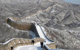 An early snowfall blankets the Great Wall at Badaling, outside Beijing.