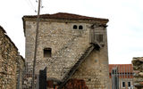 Typical kulla, or fortified stone houses, seen in the historic zone of Dranoc near Peja, Kosovo.