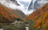 Autumn in Rugova Gorge in the mountains outside of Peja, Kosovo.