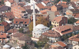 The Emin Pasha Mosque, seen from the hilltop fortress that overlooks Prizren, Kosovo.