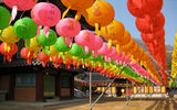 Koreans decorate their Buddhist temples each spring with lanterns in commemoration of the Buddha's birthday.