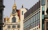 Buildings in Leipzig reflect a diversity of architectural styles, even in the historic center of town.