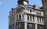 The Riquet building, a historic coffee house in Leipzig's Old Town.