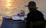 Sunet in Little Venice Mykonos Greece