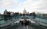 St. Paul's Cathedral as seen from the South Bank base of the Milliennium Bridge.