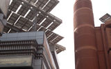 Large blocks of solar panels not only provide energy to Masdar City -- they provide shade as well.