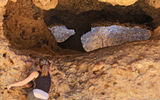Rock climbing in Sesriem Canyon near the dunes of Sossusvlei.
