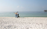 President Obama and Florida Gov. Charlie Crist on the beach in Pensacola.