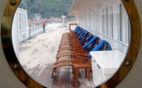 The Deutschland's deck areas, like those of classic ocean liners, feature scrubbed teak and cushioned deck chairs.