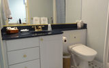 Each cabin has a full-size, hotel-style bathroom.