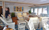 The Lounge on Deck 4, a bright space with white wicker furniture that leads to an outdoor sitting area, has yet to be named. In the afternoon, guests are treated to coffee, pastries and fruits here.