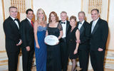 From left, Dwain Wall, SVP and GM of CruiseOne & Cruises Inc.; Joe Jiffo, Ensemble's VP for business development; Cruise Planners CEO Michelle Fee; Vicki Freed, SVP of sales, trade support and service for Royal Caribbean International; David Crooks, World Travel Holdings SVP of product and operations; Helen and Tom Coiro of Direct Line Cruises, Hauppauge, N.Y.; and Steve McGillivray, chief marketing officer of the Travel Leaders Group.