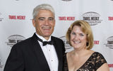 Hawaii was voted top U.S. state and Maui took honors for top Hawaiian Island. Accepting the awards are Jay Talwar and Julie Zadeh of the Hawaii Visitors & Convention Bureau.