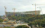 A new sports stadium is being constructed in anticipation of the 2010 World Cup in the Green Point neighborhood, adjacent to the Victoria and Alfred Waterfront.