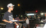 Lau Pa Sat market's "Satay Street," where vendors serve local cuisine. TW photo by Jeri Clausing