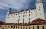 A close-up view of the Bratislava Castle, which overlooks the city's Old Town as well as the Danube.