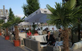 Outdoor cafes line the recently redeveloped Danube riverside in Bratislava, the Slovak capital.