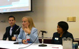 From left: Jason Beukema, Whet Travel, Miami Beach; Sherry Laskin, Vacation Shoppe, Satellite Beach, Fla.; Margie Jordan, ASAP Travel, Jacksonville, Fla., during the "Social Media Success Stories" panel.