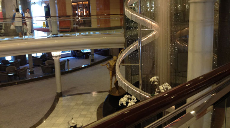 The Crystal Symphony made its first call of 2013 in New York City on May 24, showcasing many of the renovations from its last dry-dock in June 2012. Pictured is the Symphony's Atrium, where guests arrived before the ship's scheduled debarkation to Reykjavik, Iceland, the following day. The June 2012 refurbishment cost $15 million and enhanced the ship’s lounges, theater and activities areas for children. Photos by Emma Weissmann